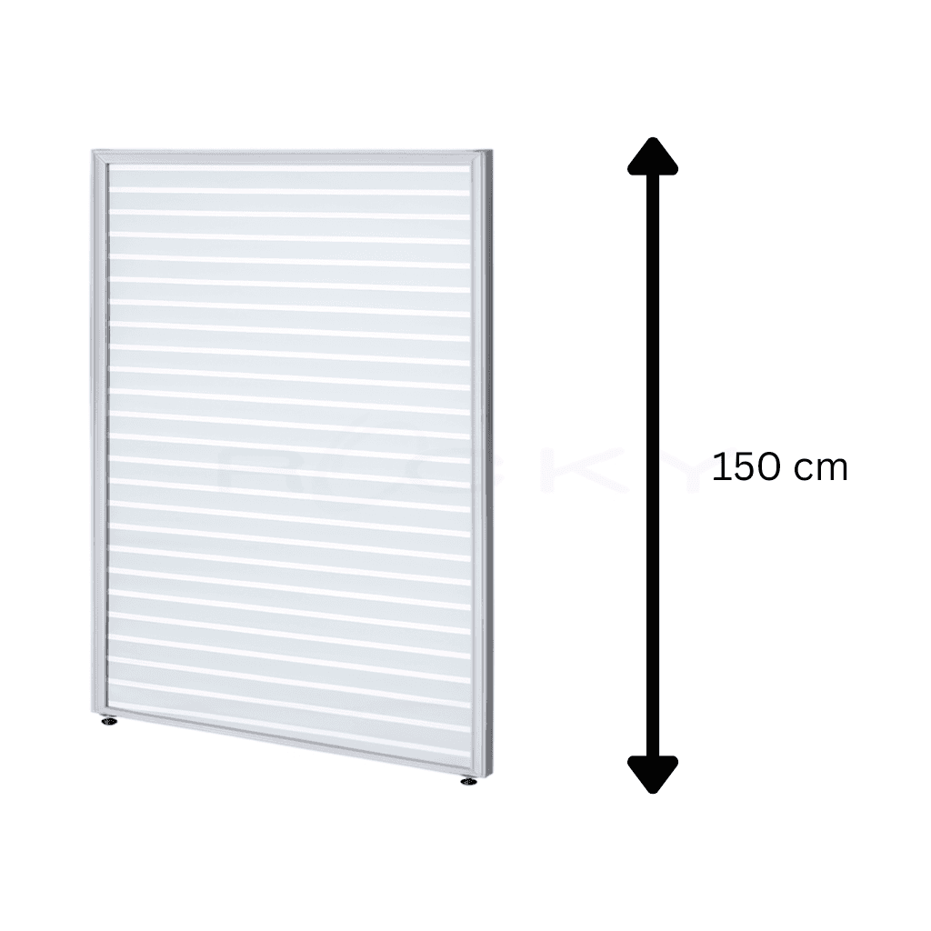 พาทิชั่นรุ่น 5 กระจกขัดลาย ขนาดความสูง 150 c...