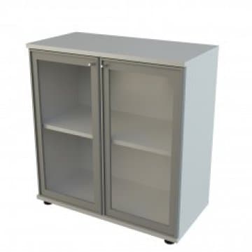 ตู้เก็บเอกสารไม้ 2ชั้น พร้อมประตูปิดบานกระจก...