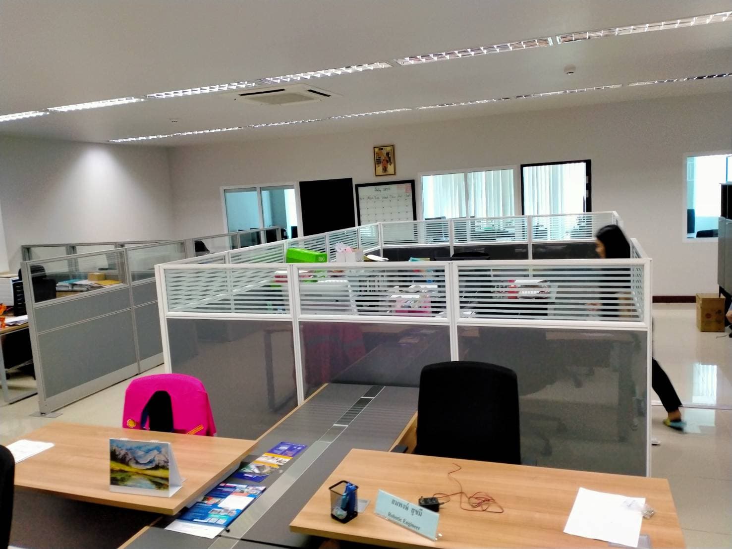 พาทิชั่นรุ่น 3 ครึ่งกระจกขัดลาย ขนาดความสูง 120 cm